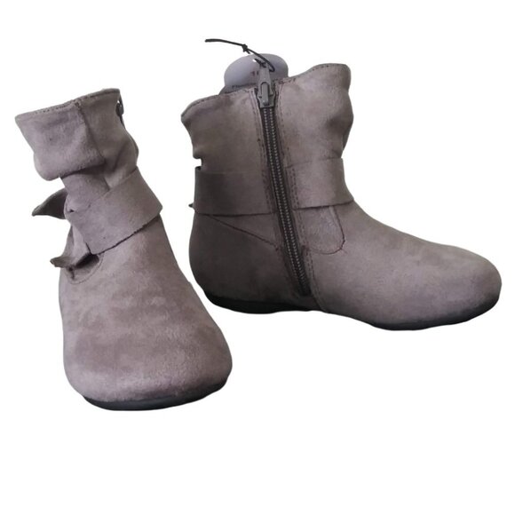 Wonder Nation Girls Gray Size 10 Side Zip Slouch Boots With Bow Detail In Gray - Picture 2 of 11